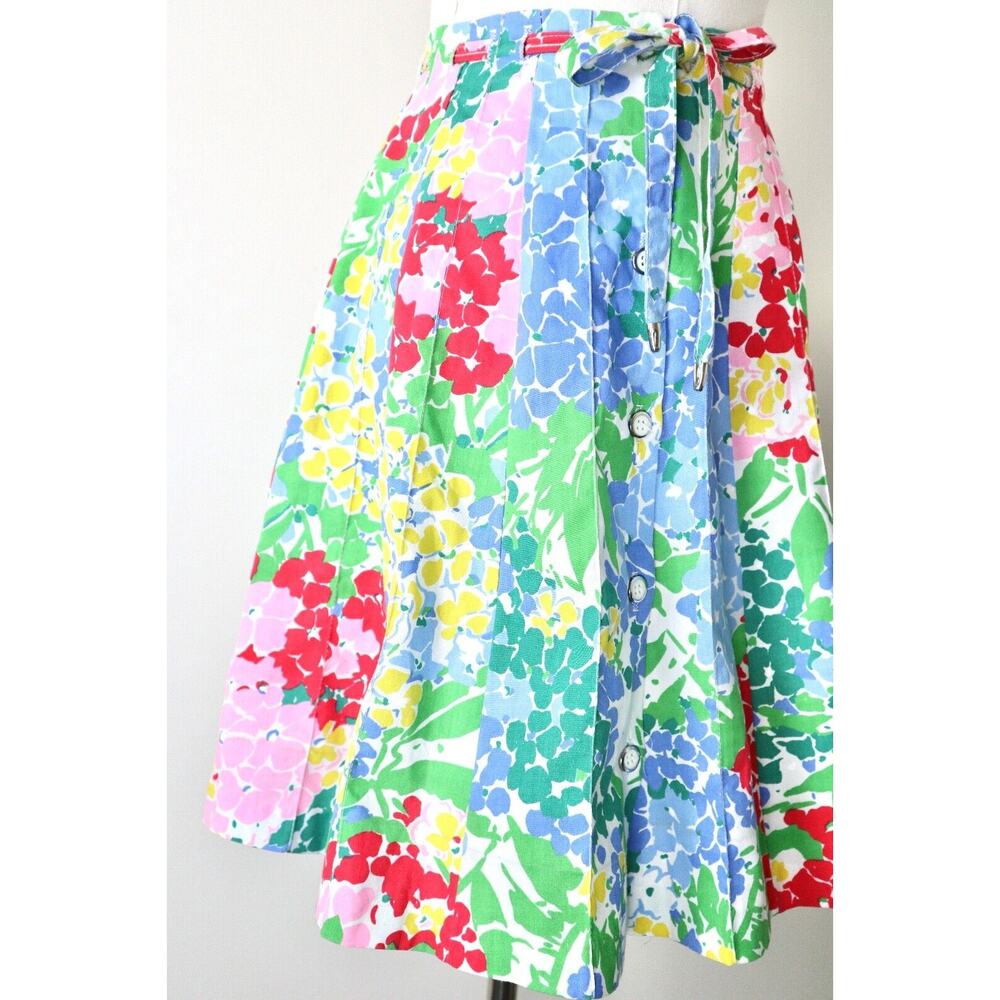 Vintage 1970s Buffy Buffington Size XXS A-Line Skirt Painterly Floral Print - Picture 4 of 10